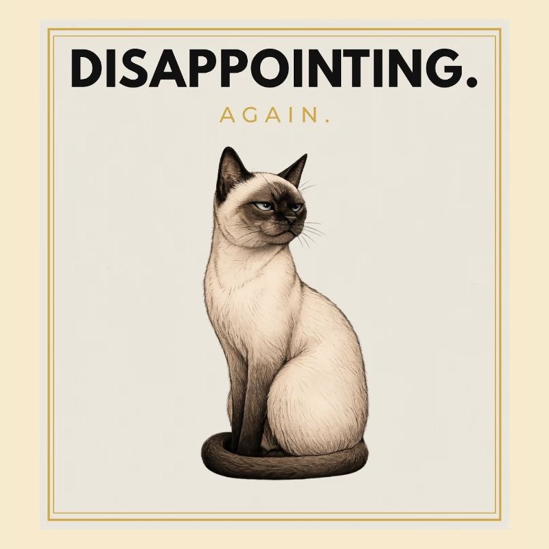 DISAPPOINTING Sarcastic Cat Design