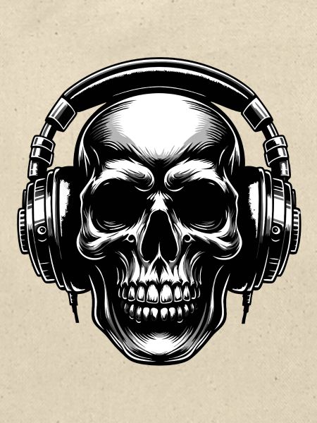 Skull mit Headset