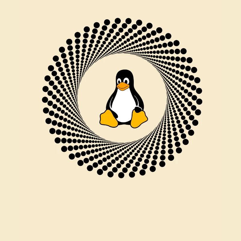 Computer System Pinguin Nerd pc inside Programm lo