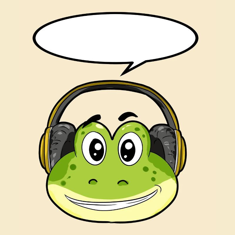 Frosch mit Kopfhörer