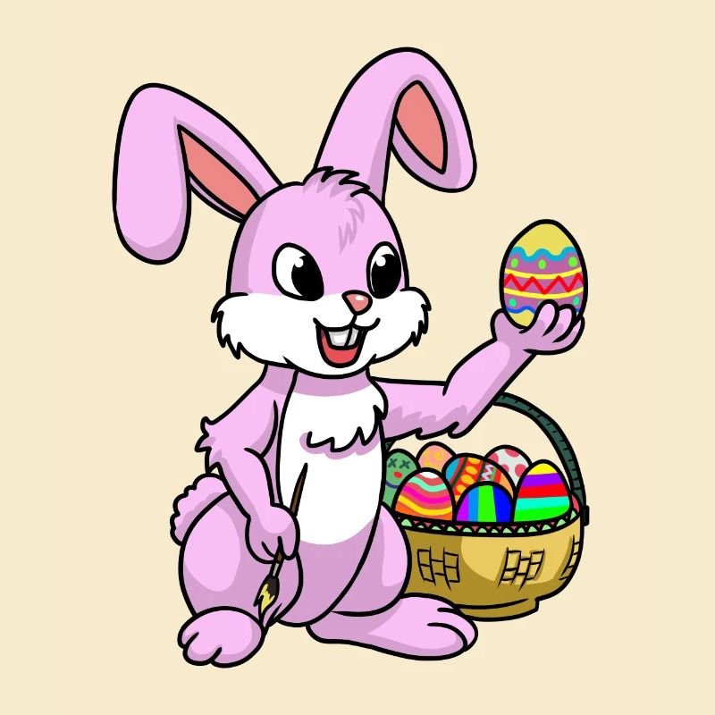 Pink Easter Bunny Egg Easter Bunny Painting Child Easter Eggs