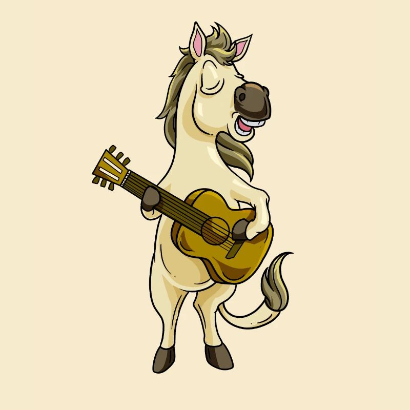 Comic Pferd spielt Gitarre