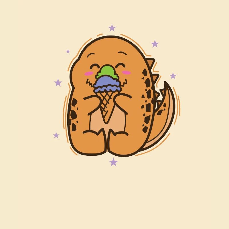little dinosaur eats ice dinosaur age