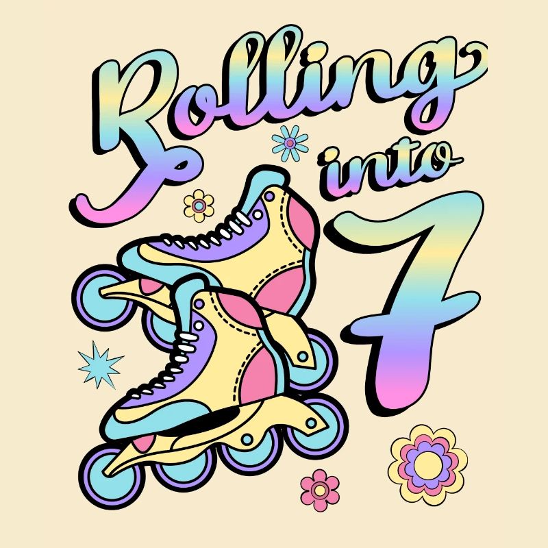 Rolling Into 7 Roller Skaters Skates 7th Year