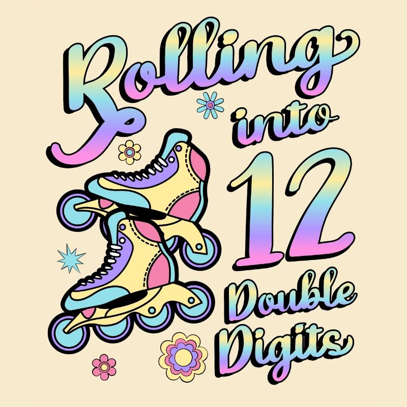 Rolling Into 12 Double Digits Floral Skaters 12.