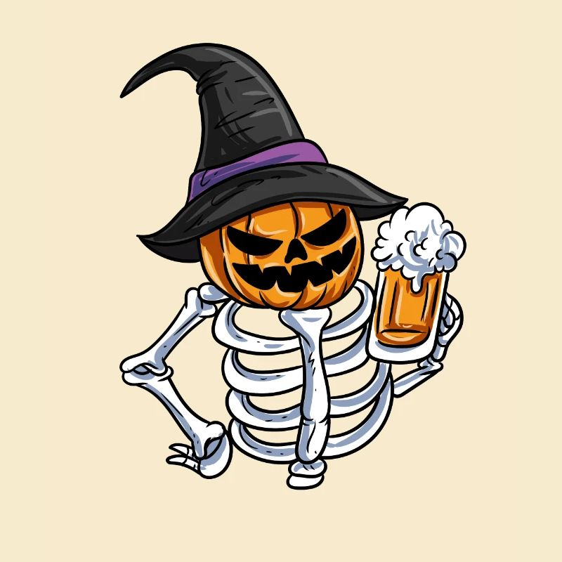 Skeleton Pumpkin Face