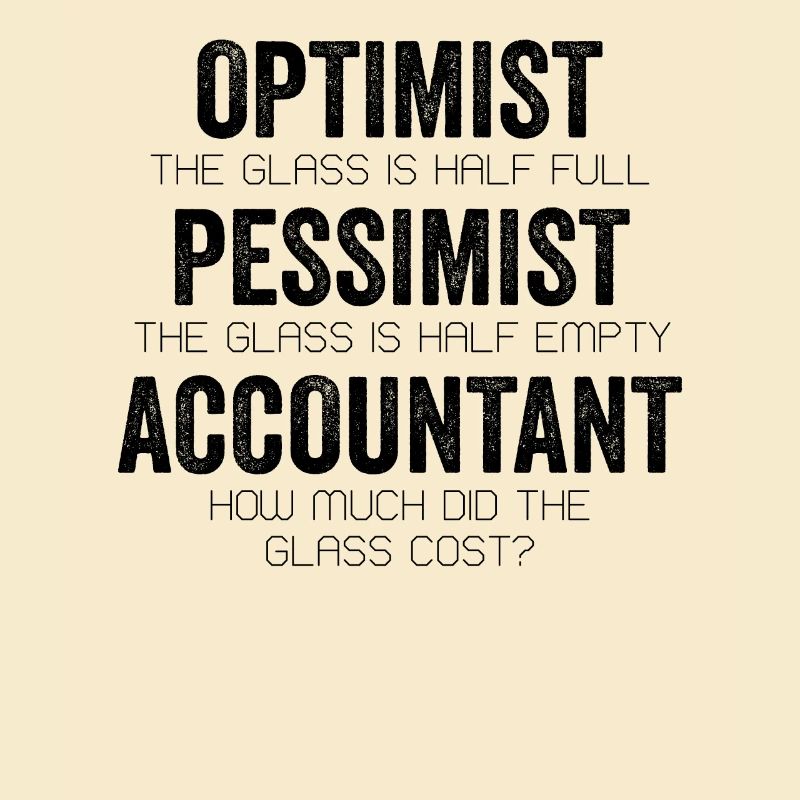 Optimiste Pessimiste Comptable Glass Jeu de mots comptable