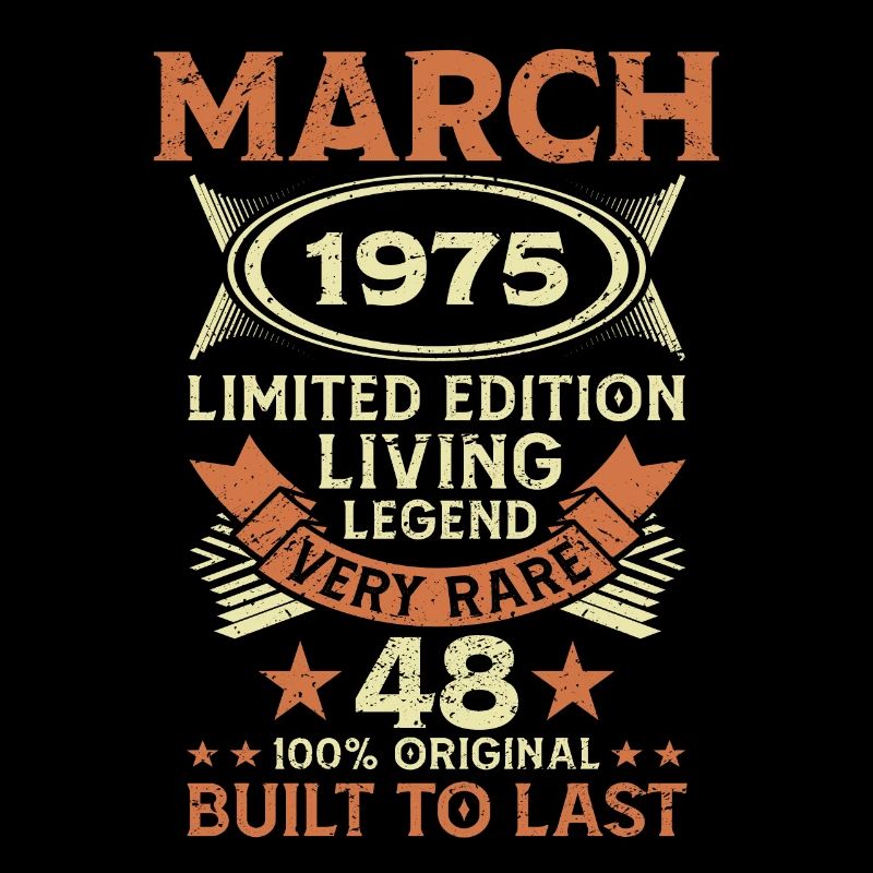 48th birthday March Born 1975 Gift idea