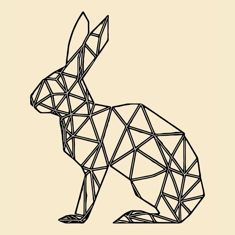 Geometric Rabbit Cute Lines Rabbit