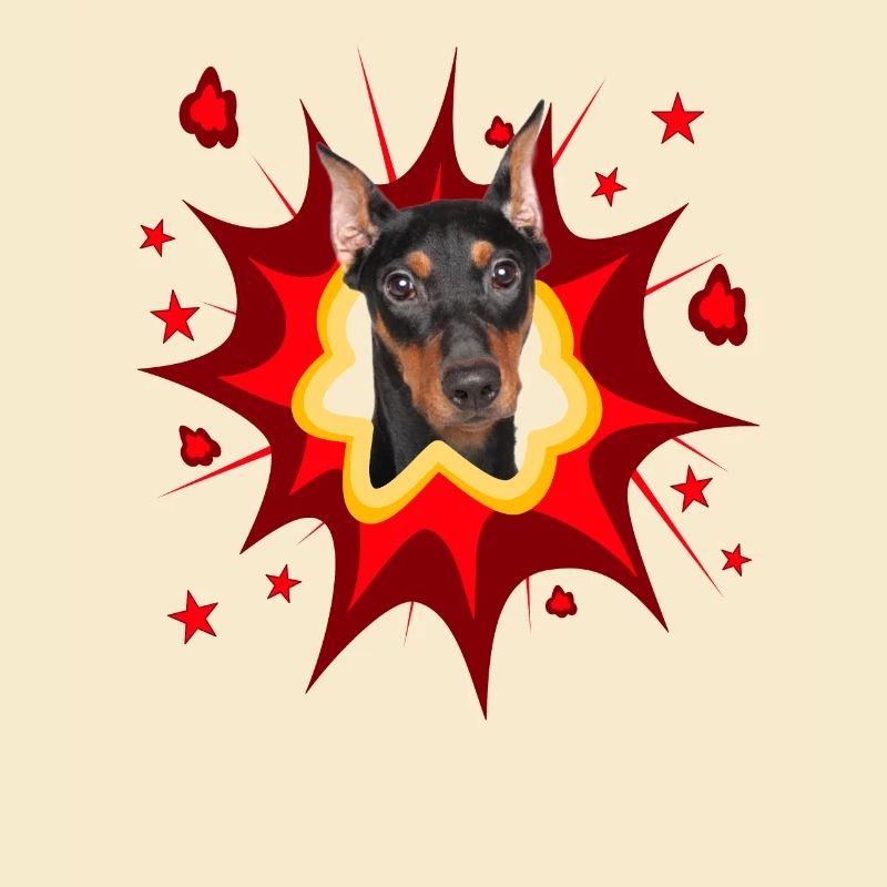 Conception de chien comique - Pow - Pinscher