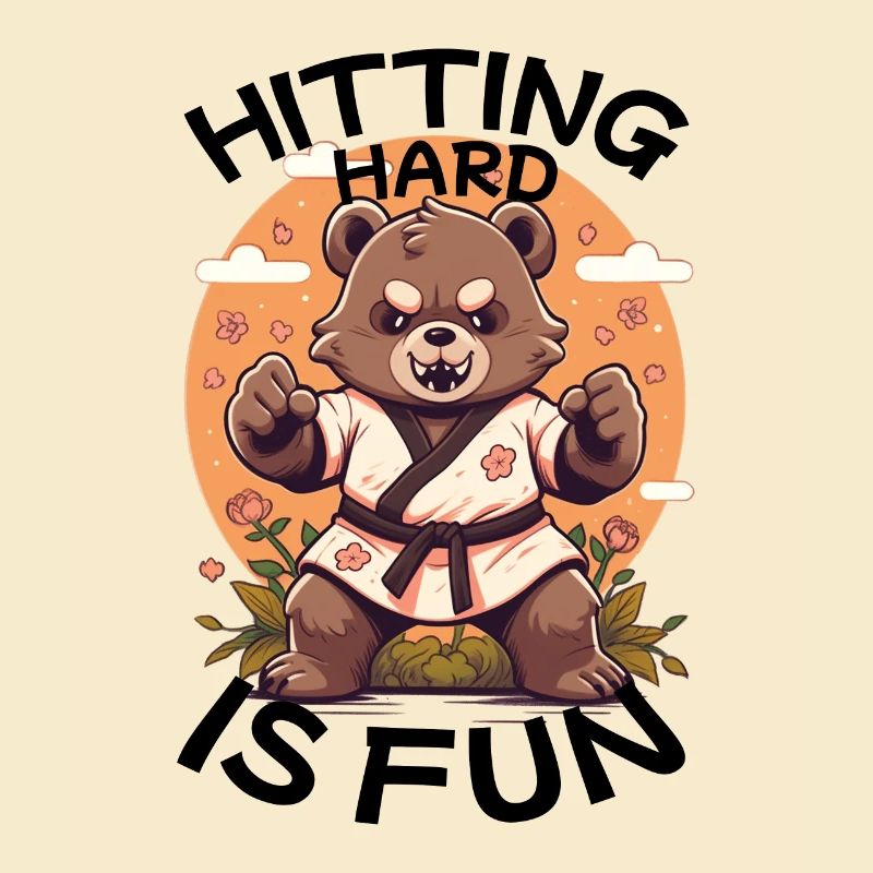Hitting Hard Is Fun - Cute Karate Bear