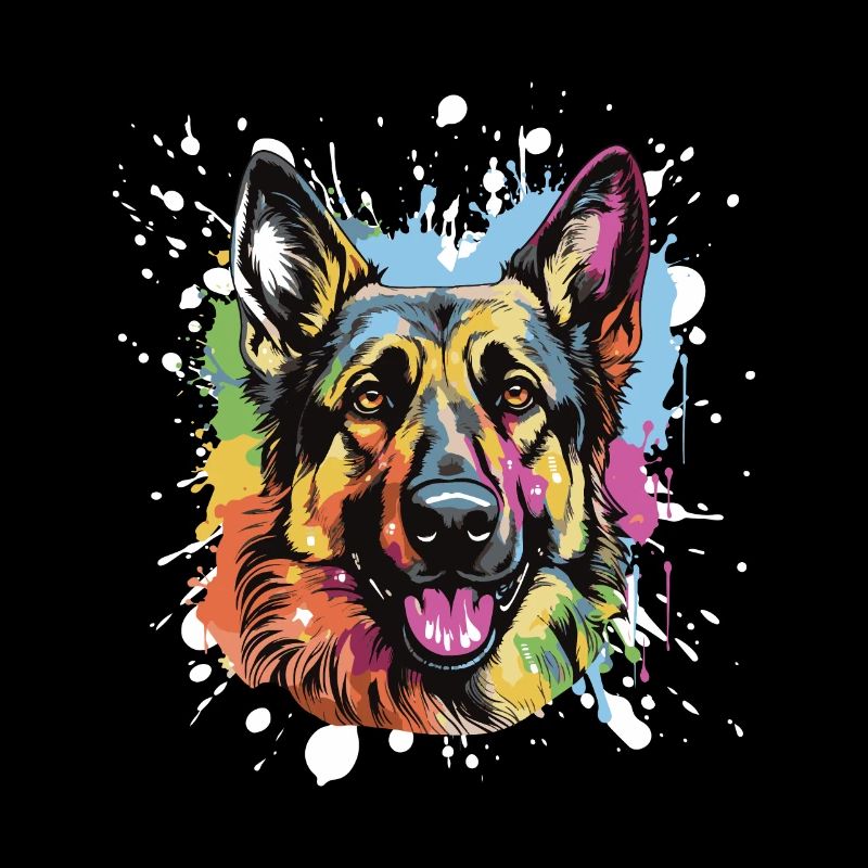 German Shepherd Dog Pop Art Head
