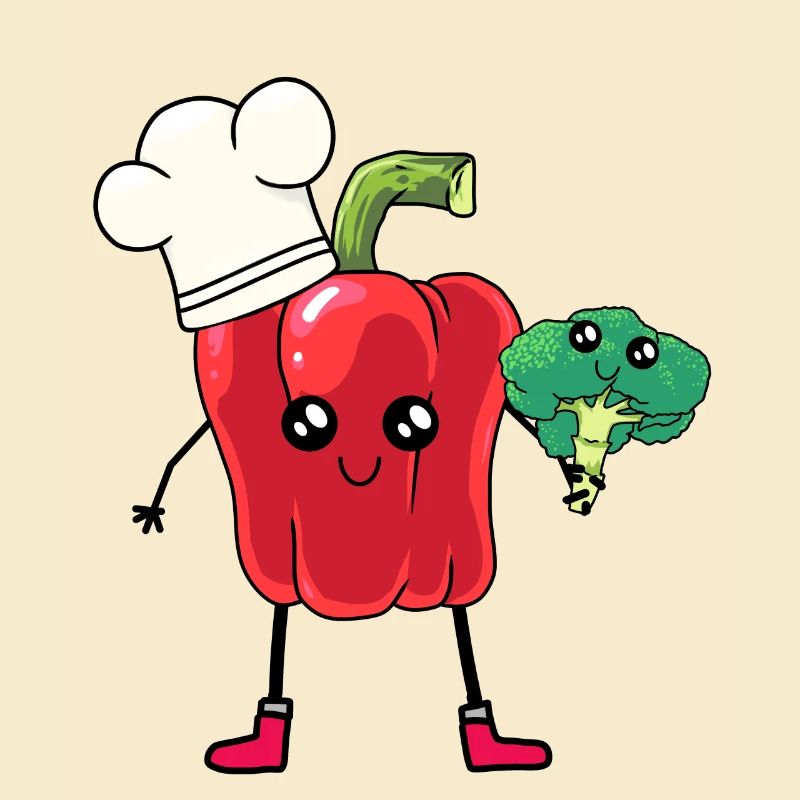 Peppers Cook Broccoli Vegetables Kitchen Culinary Arts