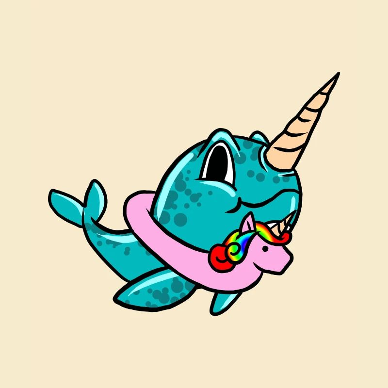 Narval On Unicorn Float Bouée de sauvetage Float Cool pun