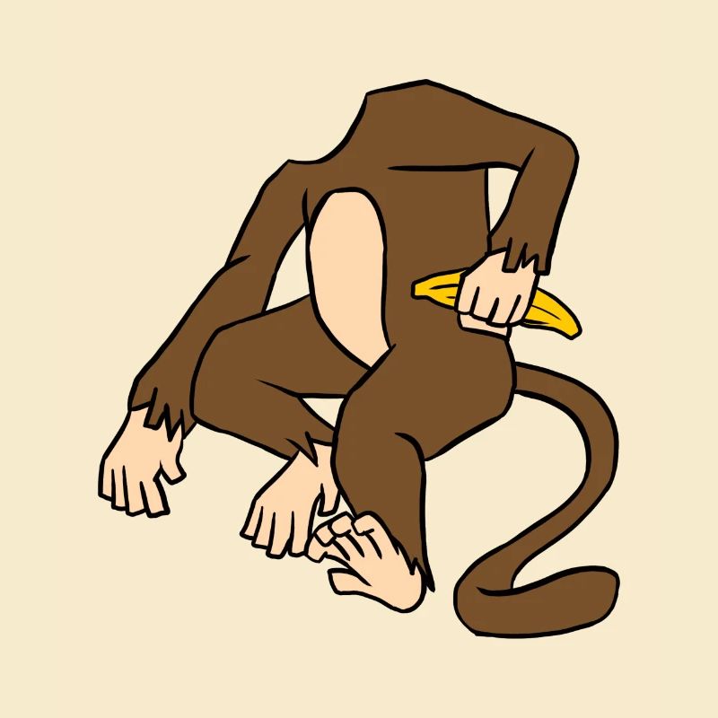 Corps de singe tenant une banane drôle de singe primate