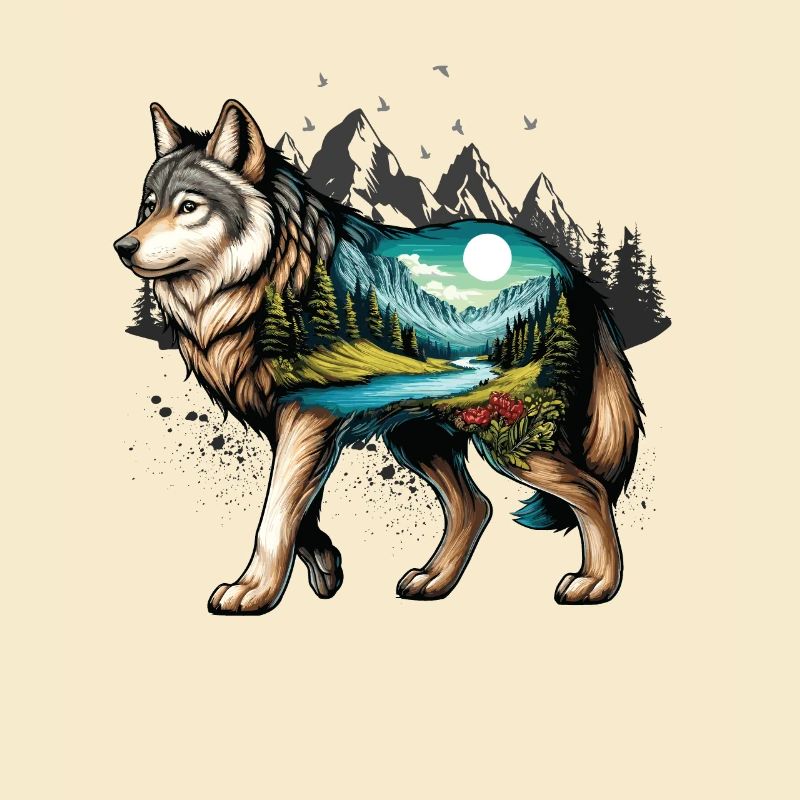 Wilderness Inside the Bear Retro Vintage