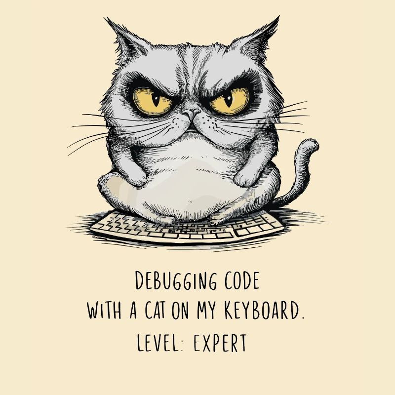 Débogage Code Chat Clavier Expert Humour