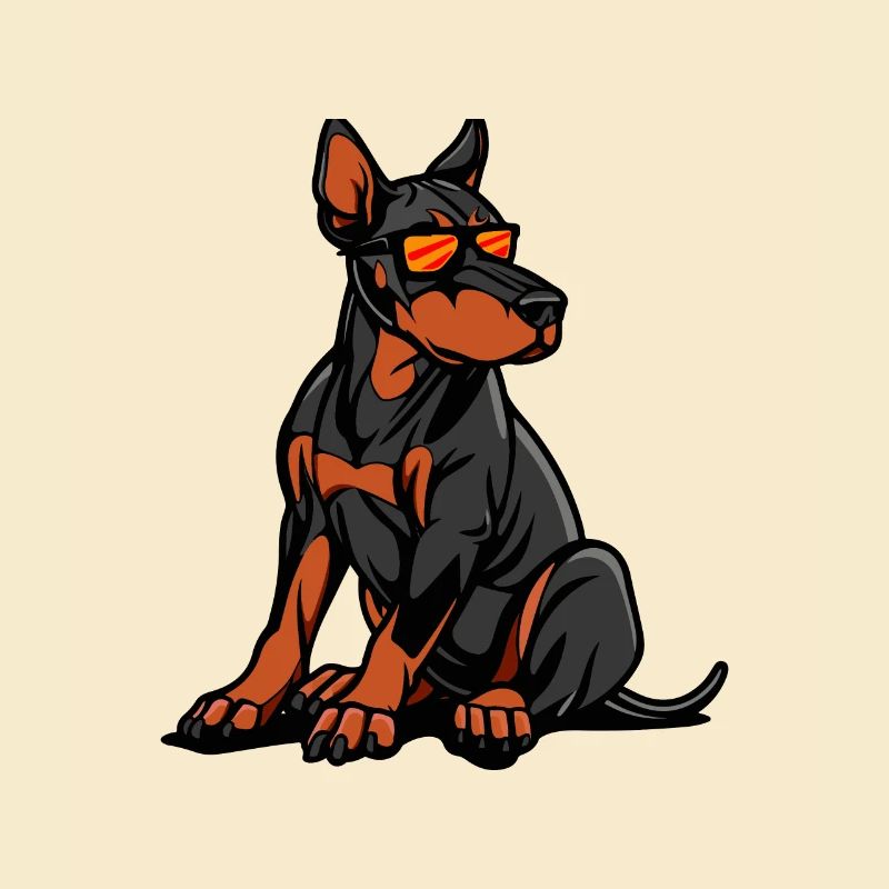 Dobermann Hund Comic Cool