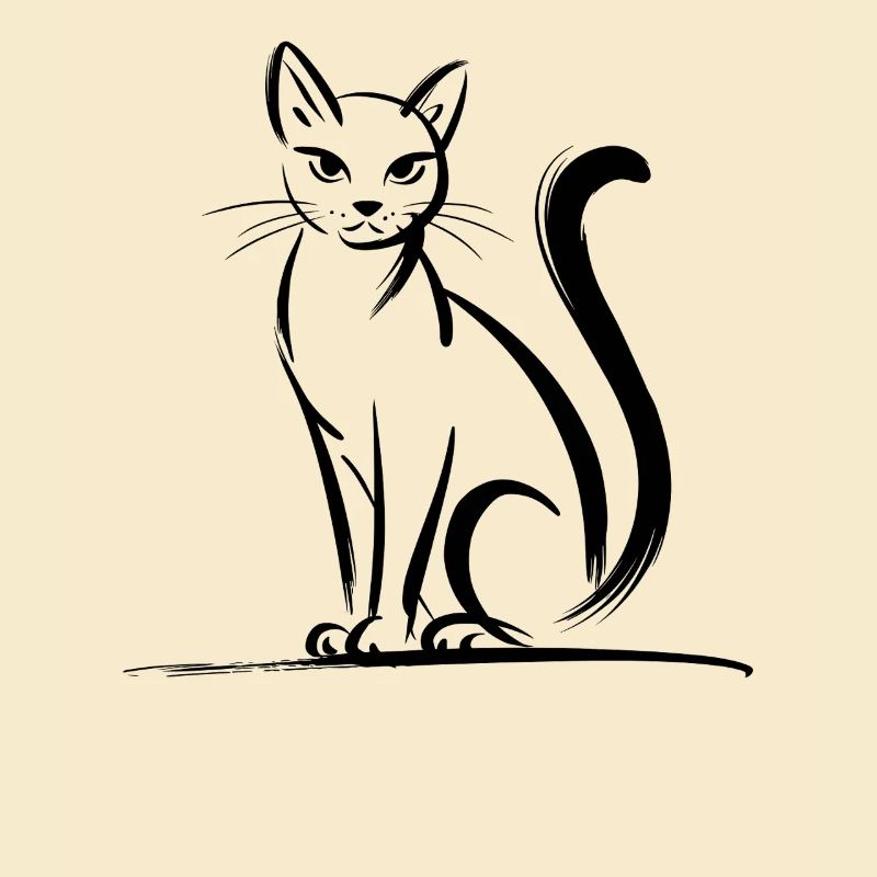 Dessin de silhouette de chats élégants