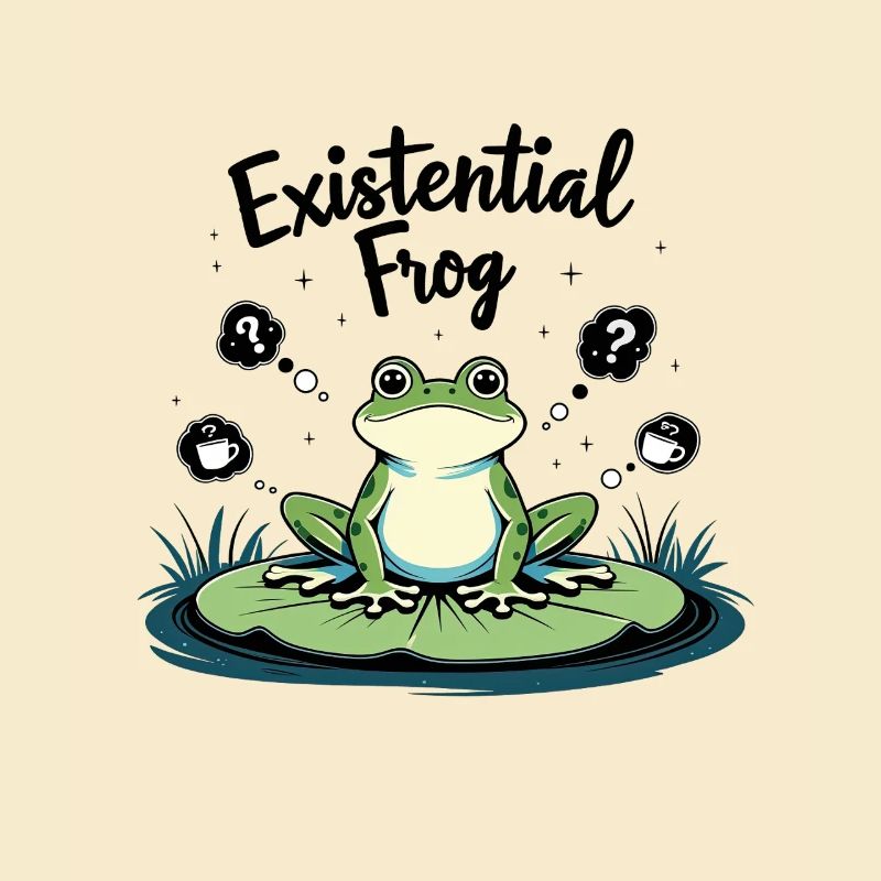 Existential Frog – Funny Brooding Motif