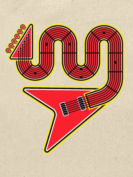 Rote Abstract Shape E-Gitarre