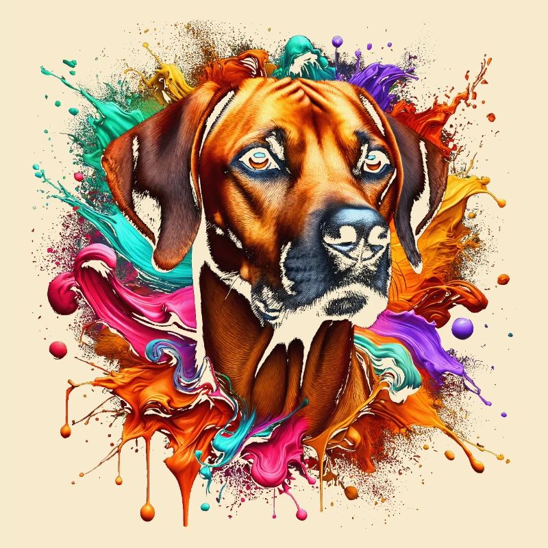 Mignon Rhodesian Ridgeback avec des touches colorées de couleur