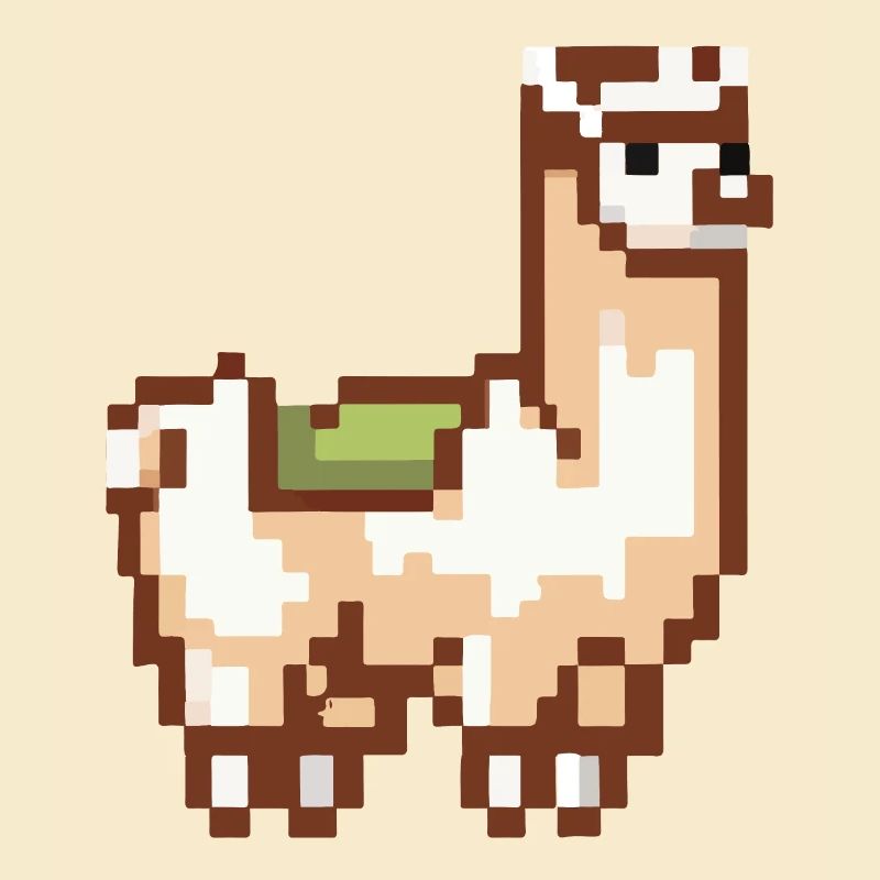 Pixel Alpaka Lama Pixel Kunst Geschenkidee