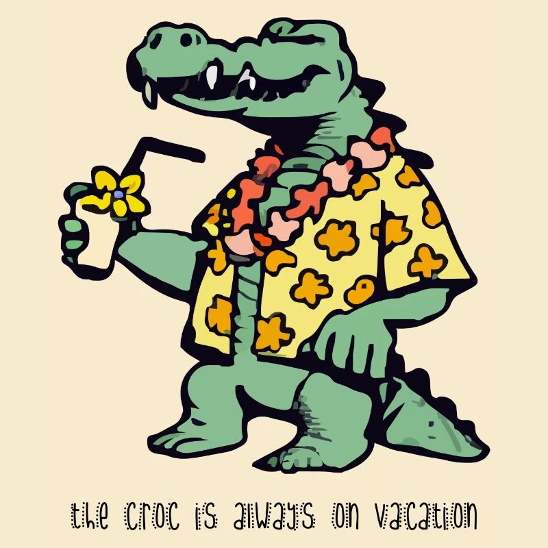 Hapi the crocodile on vacation