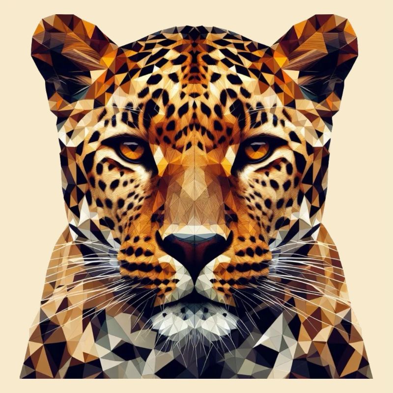 Léopard de style polygonal