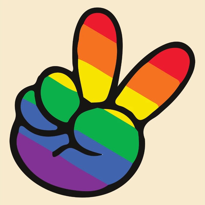 Regenbogen Peace Zeichen Hand