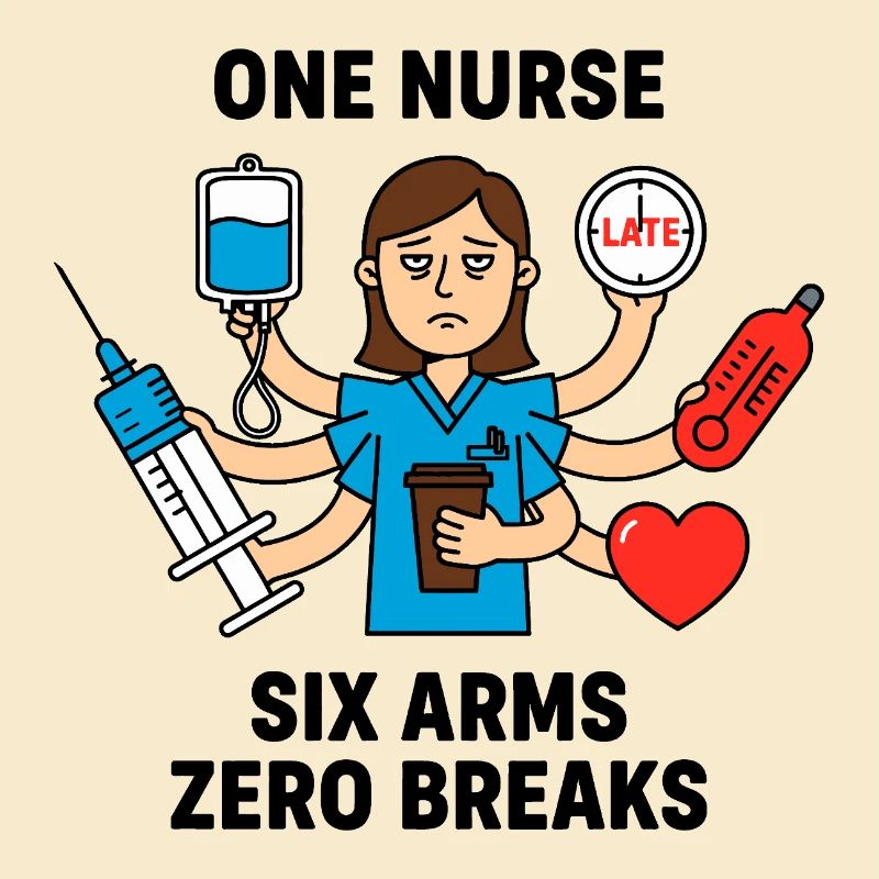 Overwhelmed Nurse Multitask Mayhem