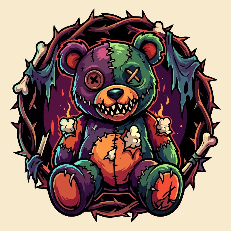 Tounours Zombie Patchwork Ours Horreur Cassé