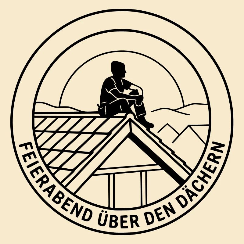 Dachdecker Feierabend über den Dächern
