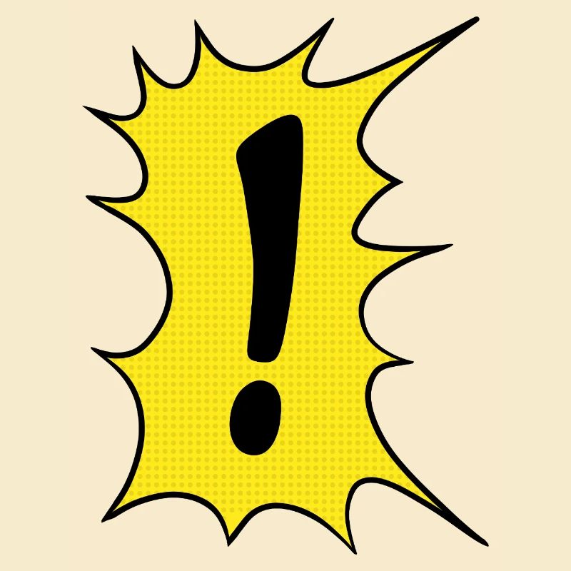 The exclamation mark in comic style