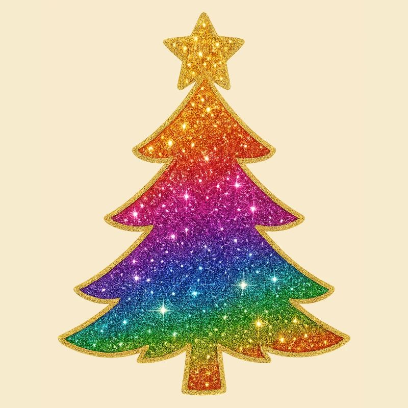 Rainbow Glitter Christmas Tree