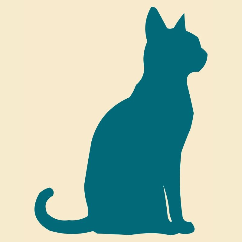 Silhouette de chat sarcelle