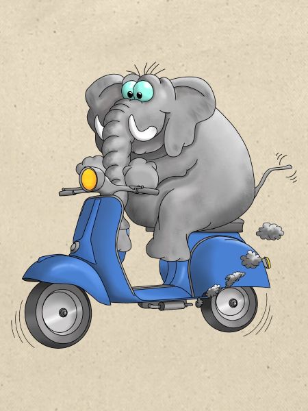 Motorroller Cartoon Comic