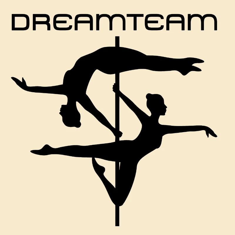 Duo Pole Dance Silhouette