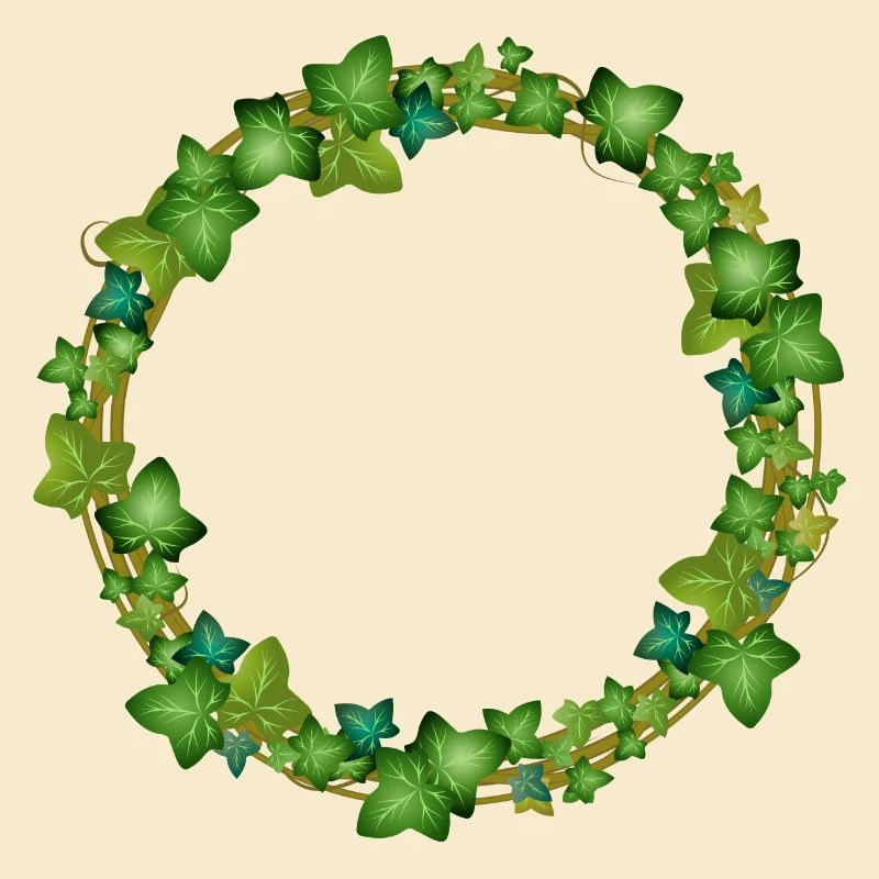 dekorativer Efeu Kranz oder Efeu Rahmen