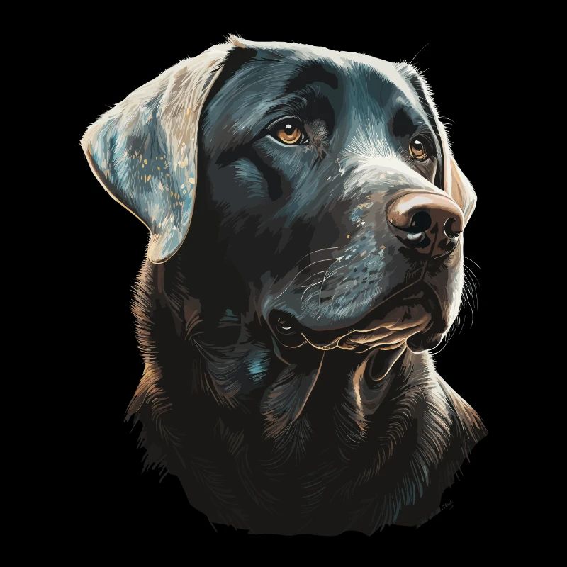 Labrador Retriever on Glowing lights