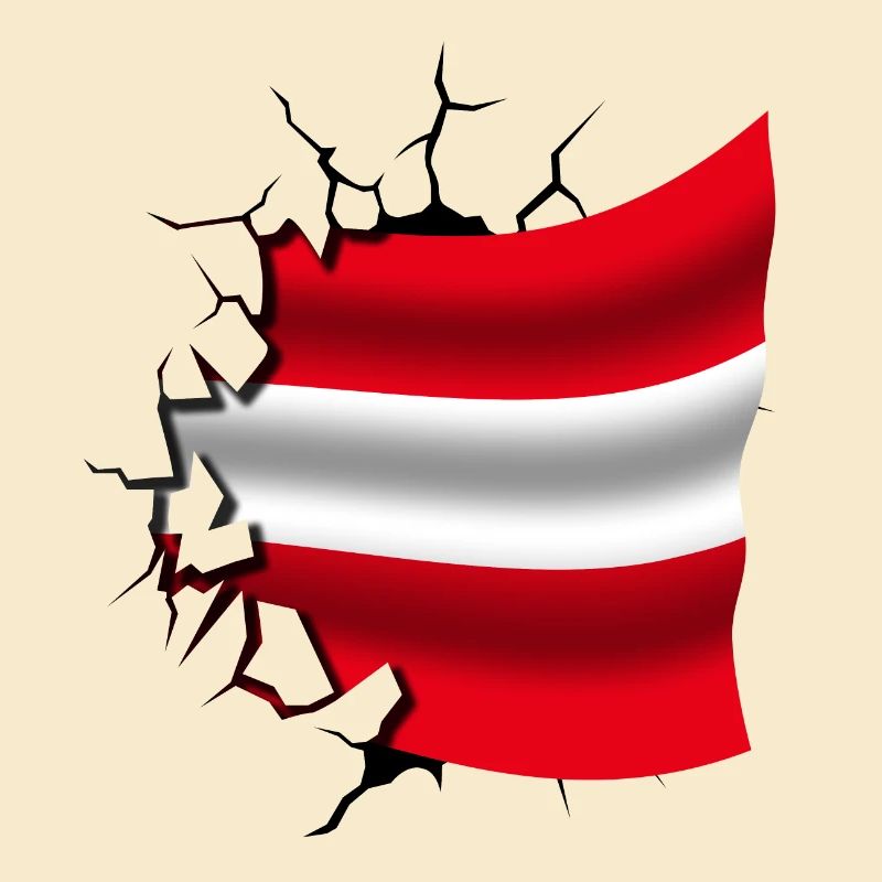 Drapeau de l’Autriche - Autriche - Drapeau Broken Design