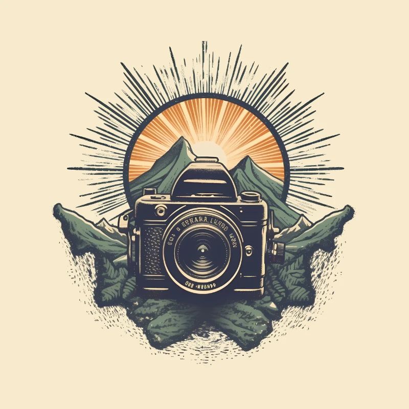 Cool retro camera logo