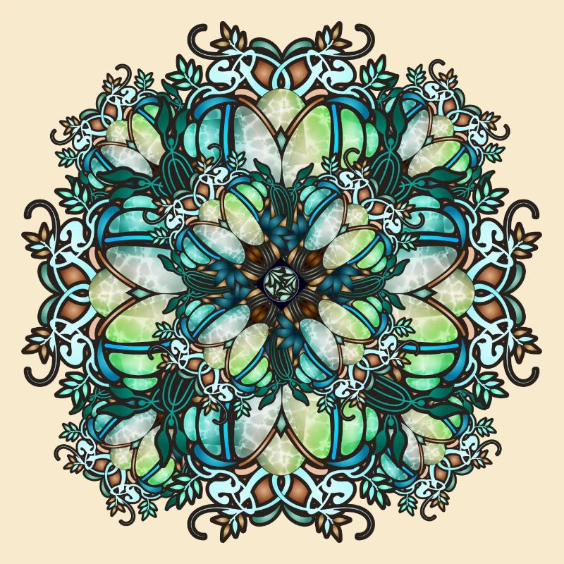Jugendstil Rosette in transparenter Glas Optik