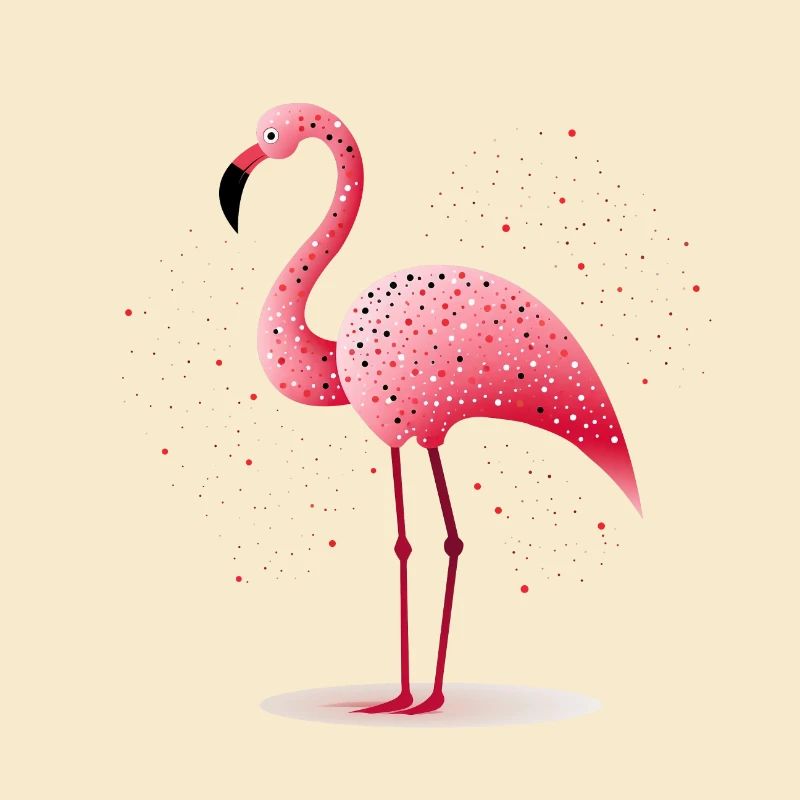 Flamingo (NO7) - mignon avec de petits points