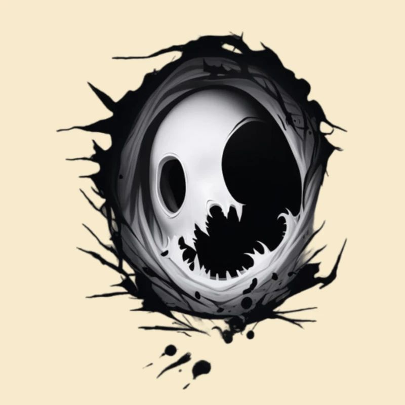 Ghost emerging from a hole