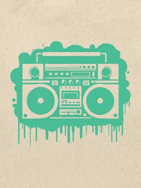 Cyan Ghettoblaster (durchsichtig)