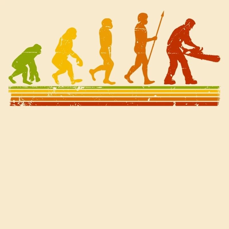 Forstwirt Holzfäller Evolution Brennholz