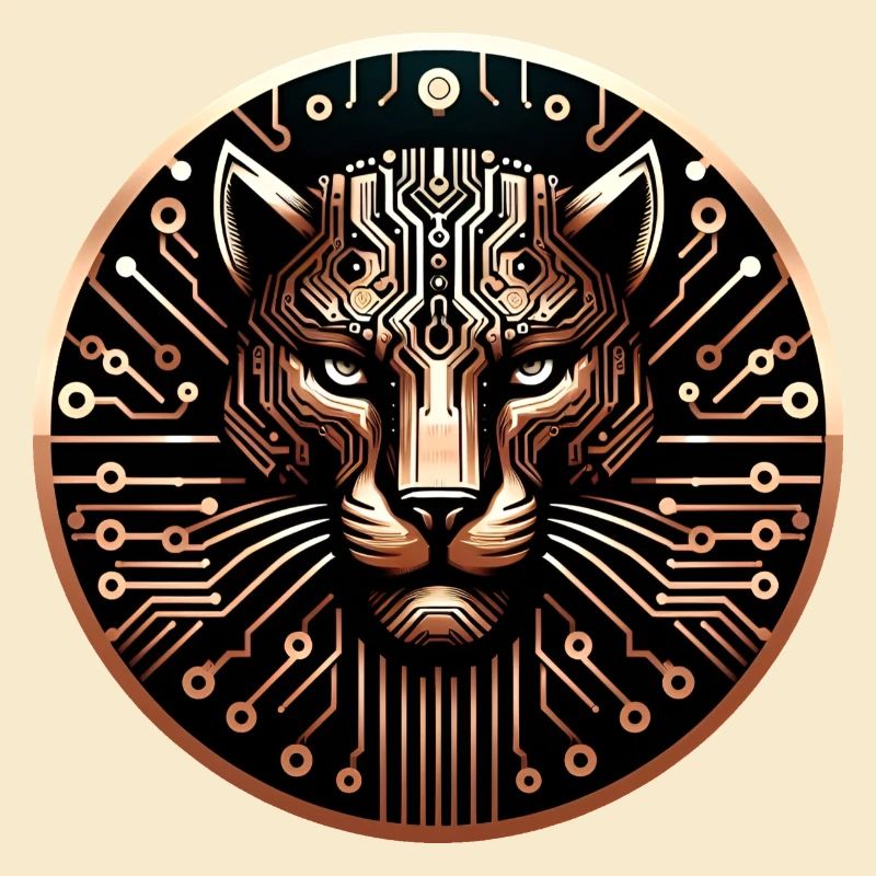 Cyber Leopard Circuit Board Digital Art