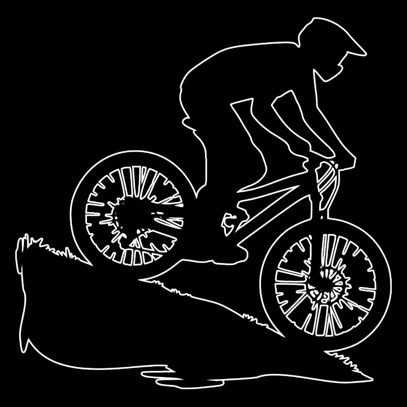 Downhill Biker Outline