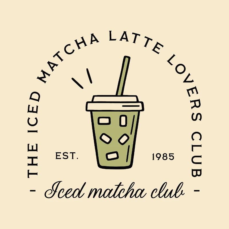 Iced matcha latte glacé